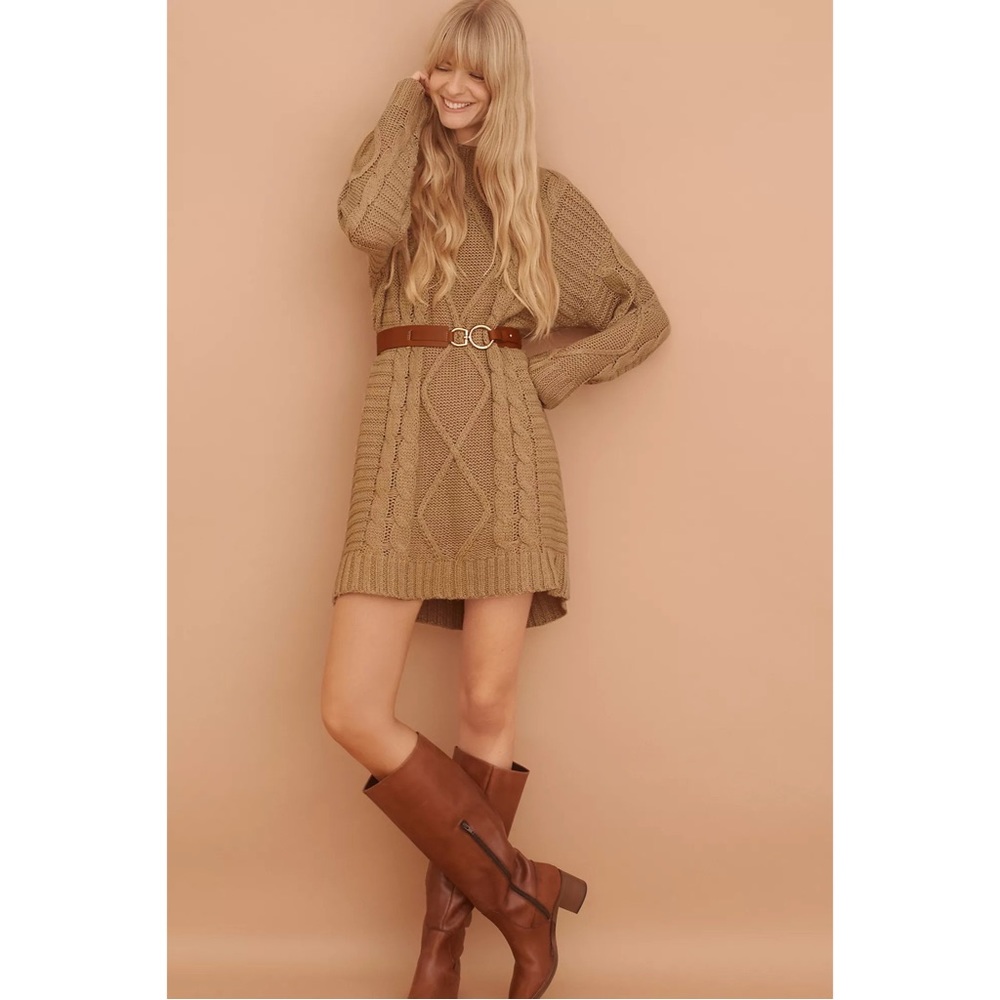 Anthropologie Amadi Leah Cable-Knit Sweater Dress NWT SZ XL - Picture 3 of 16